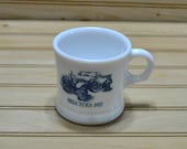 Vintage Surrey Milk Glass Shaving Mug Mercedes 1927 Car Antique Car Made in USA 1970s Collectible Prop Man Gift