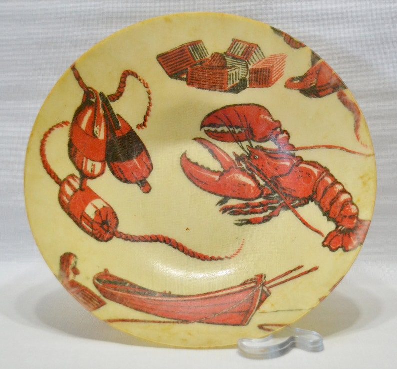 Vintage Artmor Fiberglass Bowl Lobsters Nautical Fisherman Collectible Kitchen Decor Serving TV Movie Photo Prop