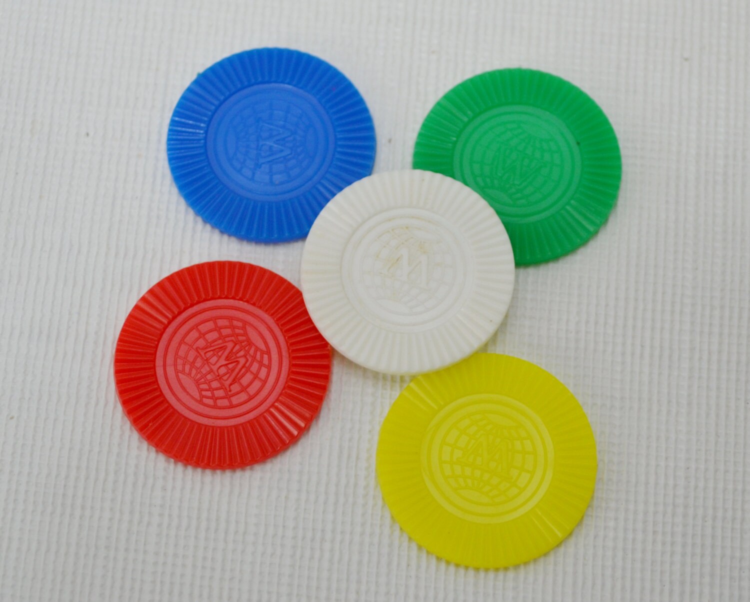 Vintage Poker Chips Game Chips Plastic 5 Colors 100 Chips Made Etsy
