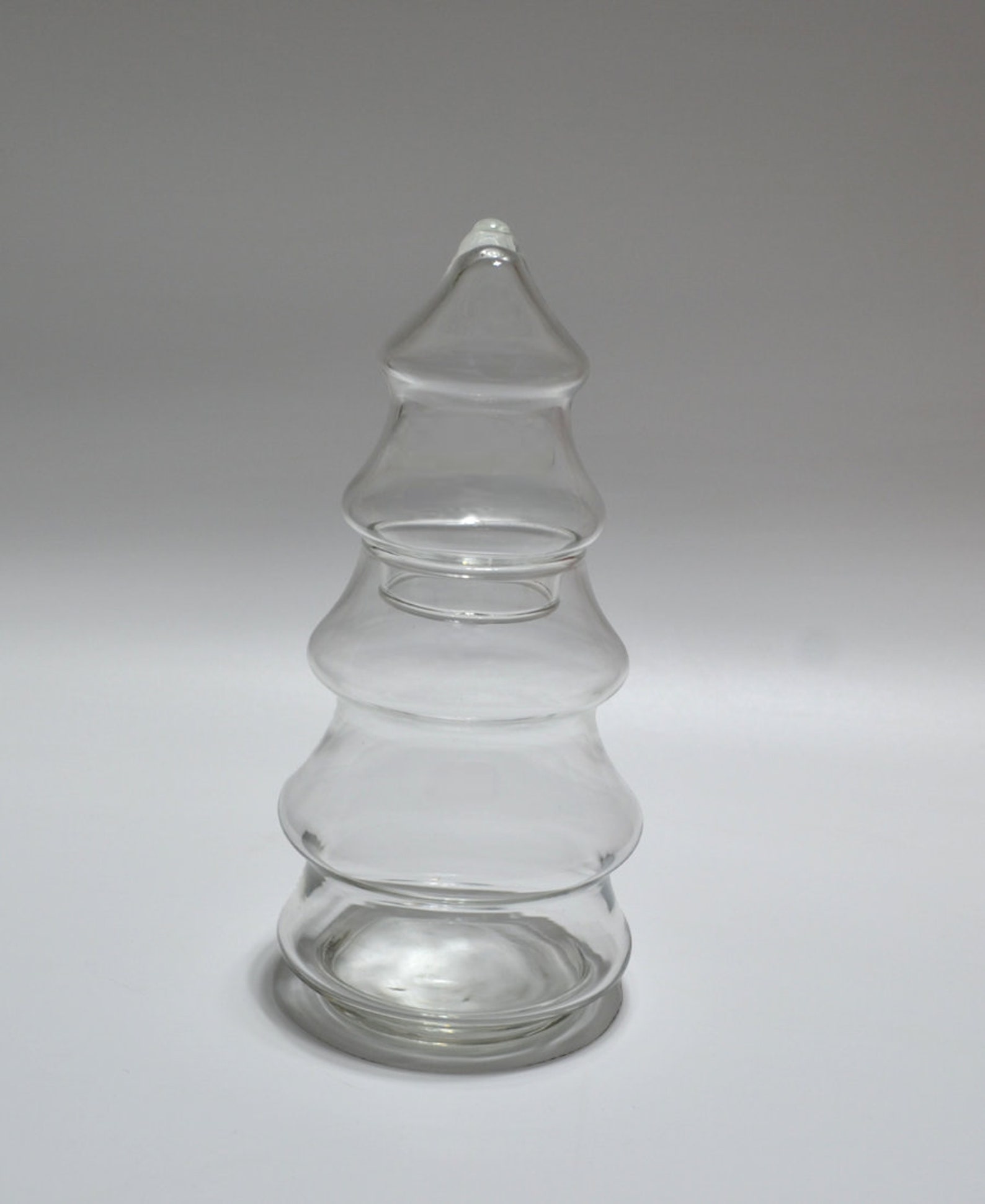 Vintage Christmas Tree Jar Glass Container Storage Candy Etsy