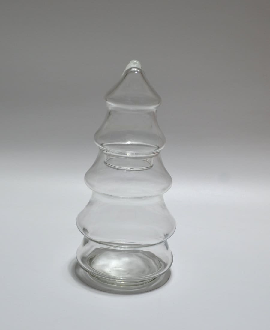 Vintage Christmas Tree Jar Glass Container Storage Candy Etsy