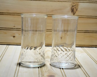 Vintage Hazel Atlas Jelly Jar Glass Swirl Bottom Collectible