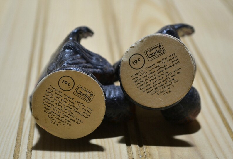 Vintage Unburnt Gurley Turkey Candles Gold Red Silver/white Orange