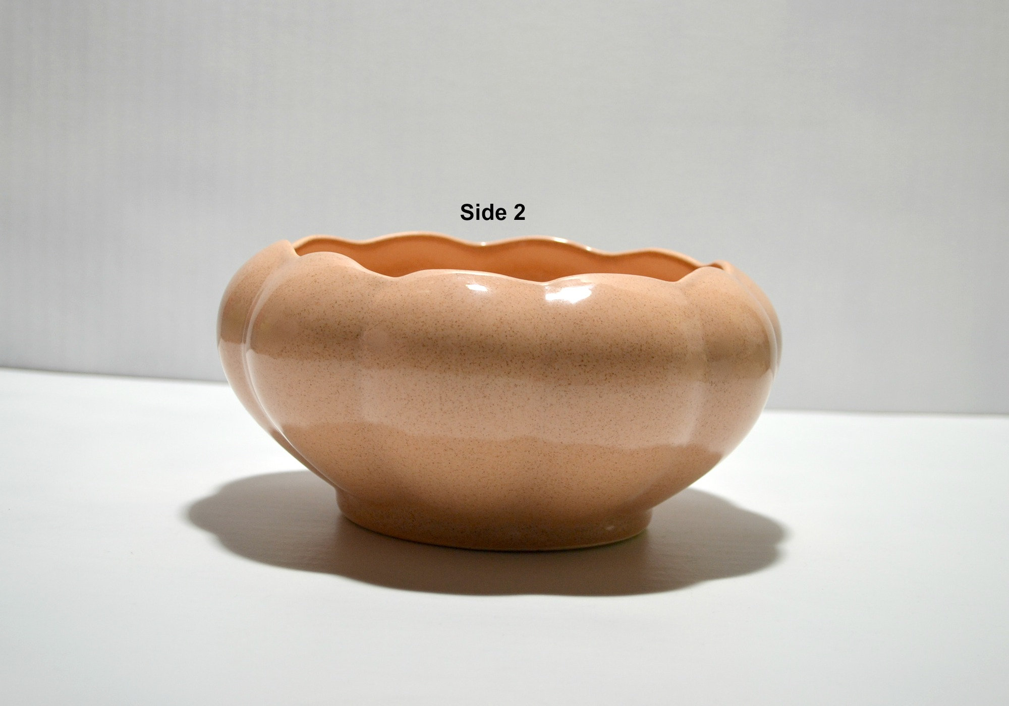 Vintage York Pottery 228 Peach Speckled Tulip Shaped Round Etsy