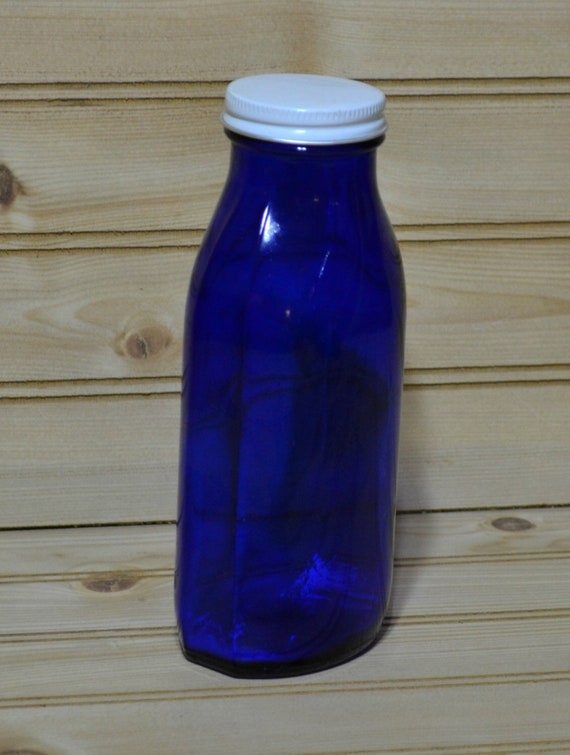 Wholesale 330ml Cobalt Blue Glass Water Bottle with Screw Cap