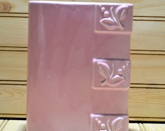Vintage Mid Century Pink Pottery Vase Art Decor MCM Planter Collectible