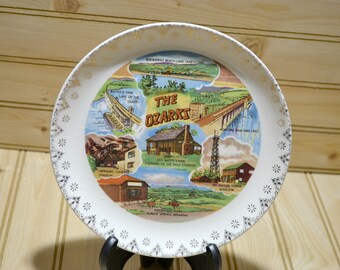 Vintage The Ozarks Souvenir Plate Missouri State Collectible Wall Hanging