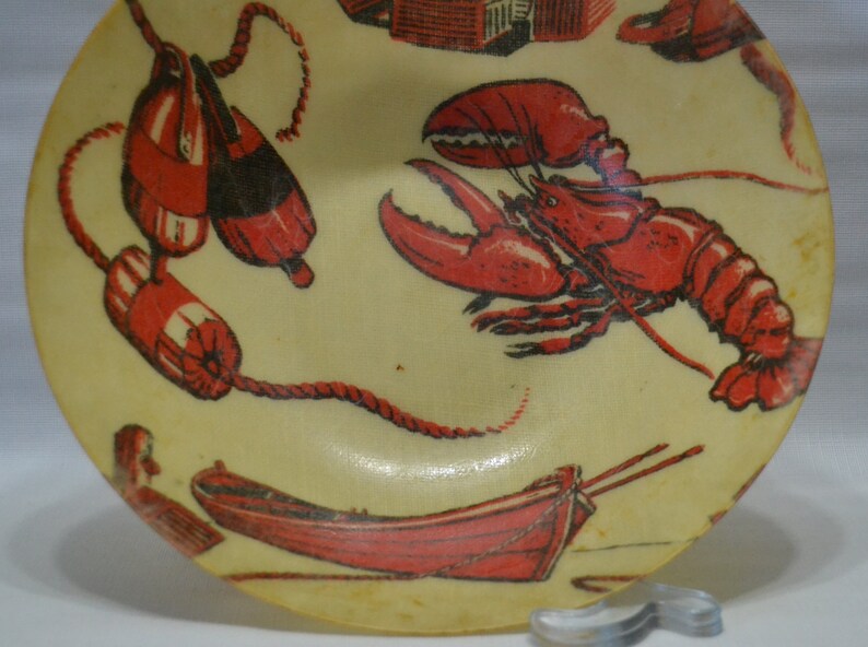 Vintage Artmor Fiberglass Bowl Lobsters Nautical Fisherman Collectible Kitchen Decor Serving TV Movie Photo Prop