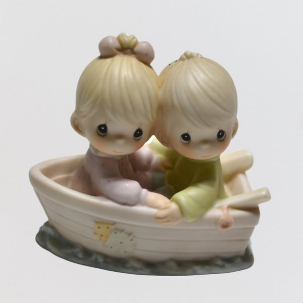 Vintage  Precious Moments Figurine Friends Never Drift Far Apart 1990 Samuel J. Butcher No Box