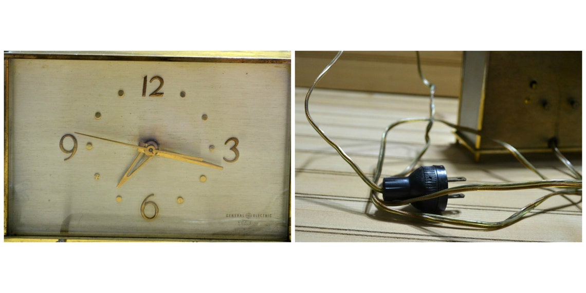 Vintage General Electric GE Alarm Clock Telechron Tabletop Mid Century