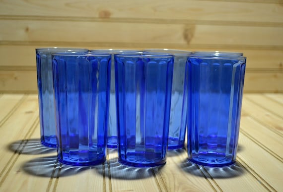 cobalt blue drinking glasses