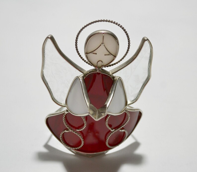 Vintage Stained Glass Choir Singing Angel Candle Holder Etsy