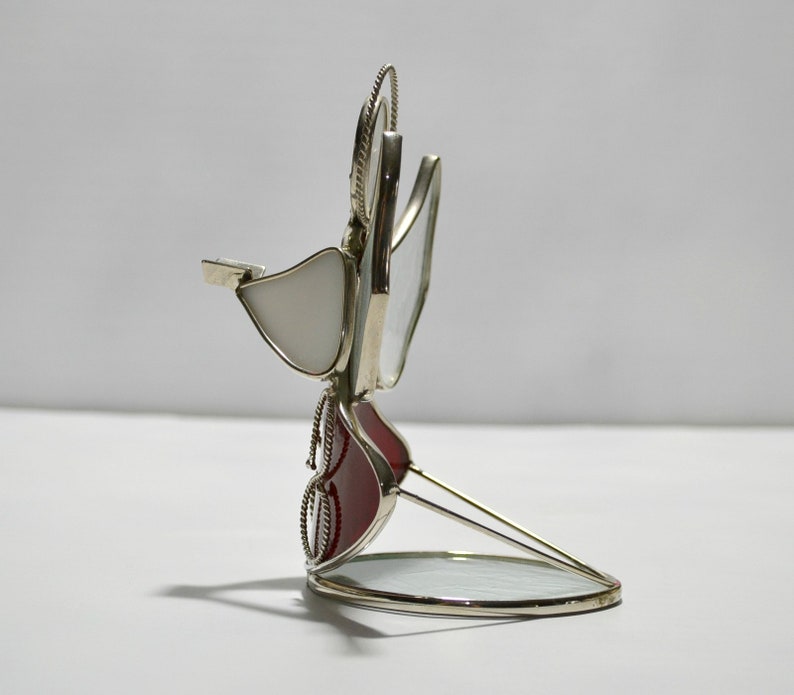 Vintage Stained Glass Choir Singing Angel Candle Holder Etsy