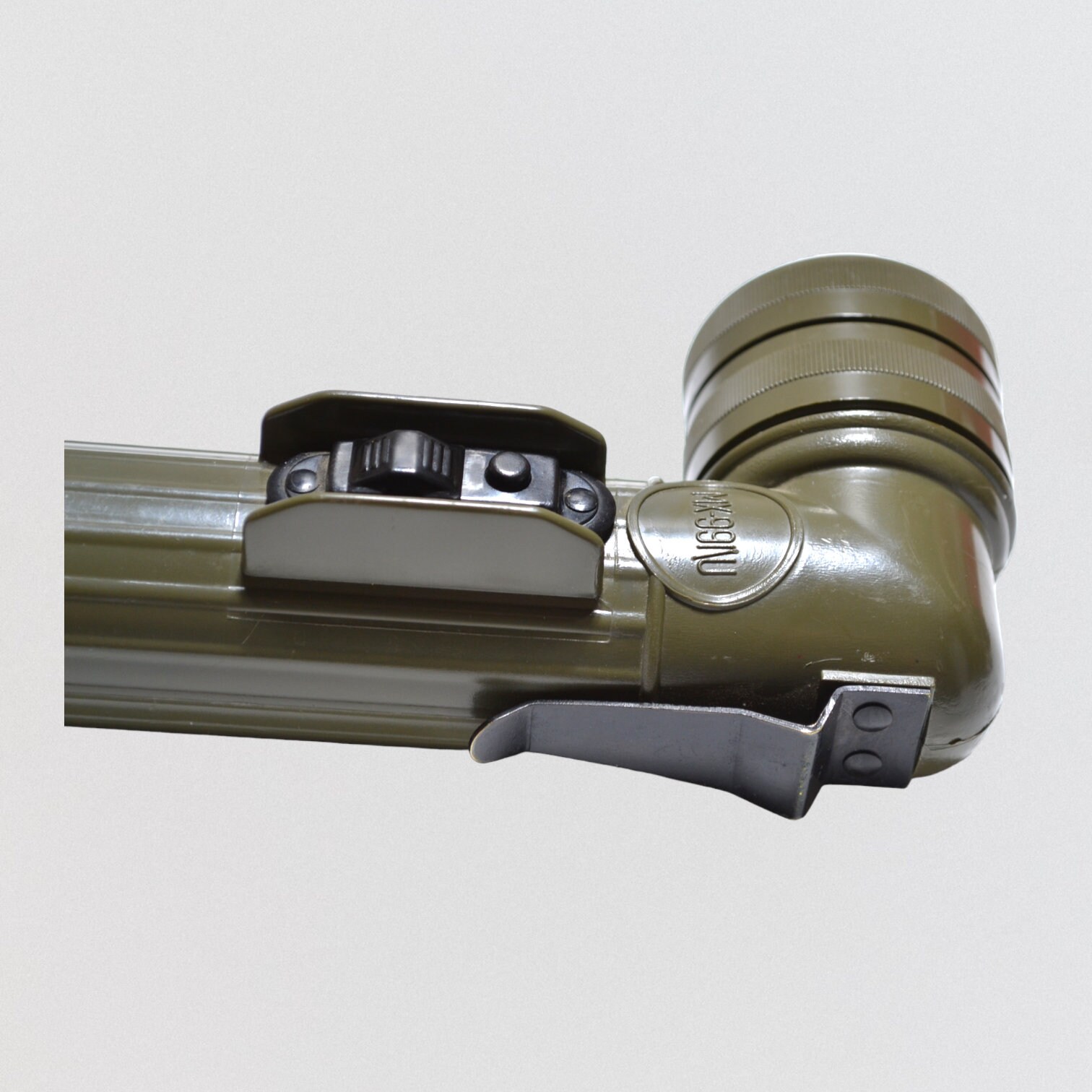 Vintage Military Flashlight With 2 Lenses Olive Green Fulton