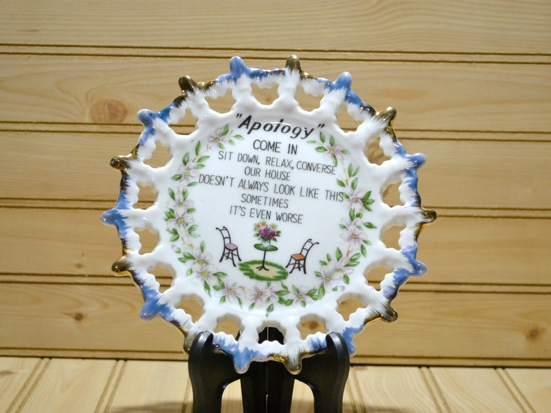 Vintage Apology Decorative Plate Mid Century Wall Hanging MCM Etsy