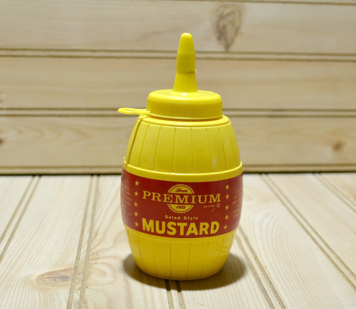 Vintage Plochman's 1950s Yellow Squeeze Barrel Mustard Etsy