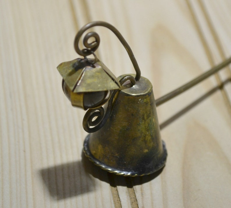 Vintage Brass Candle Snuffer Decorative Lantern Glass Ball Etsy