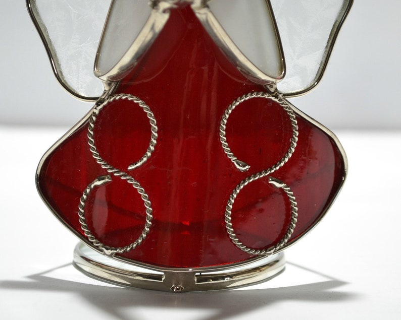 Vintage Stained Glass Choir Singing Angel Candle Holder Etsy