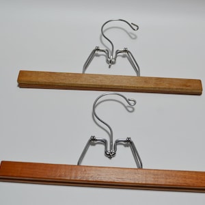 Vintage Long Wooden Pants Skirt Hanger Set of 2
