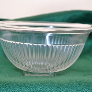 Red Co. Large Clear Glass Mixing Bowl with Ribbed Surface, for