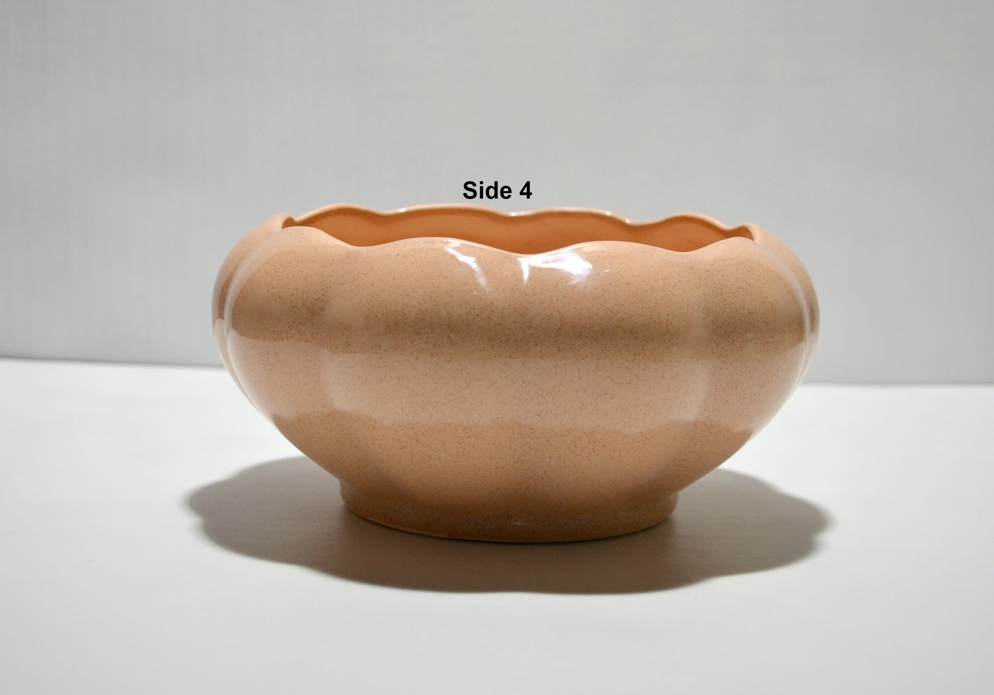 Vintage York Pottery 228 Peach Speckled Tulip Shaped Round Etsy