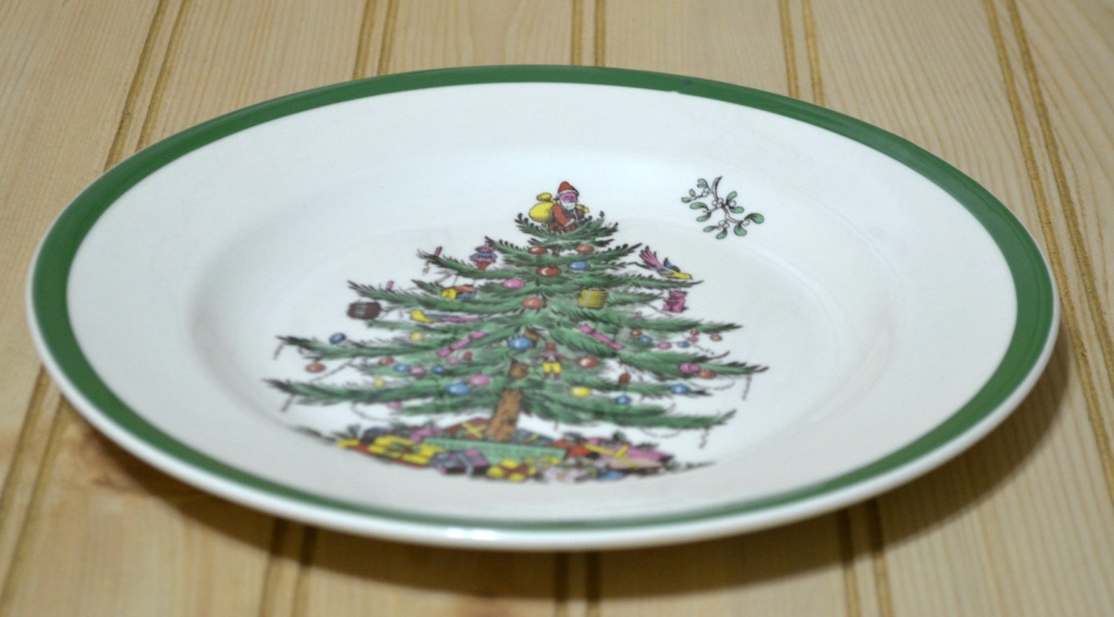 Vintage Spode Christmas Tree Salad Plate England S3324P Etsy