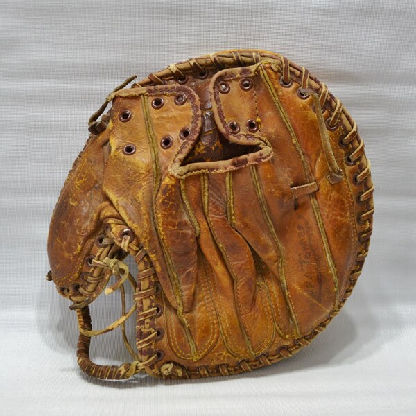 Vintage Leather Softball Catcher's Ball Glove