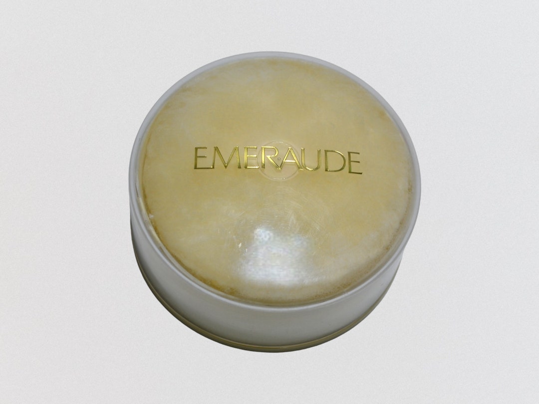 Vintage Emeraude Coty Dusting Body Perfume Powder 4oz Beige Container