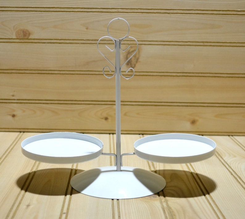 Vintage White Metal Condiment Holder Stand Caddy Server Creamer Sugar ...