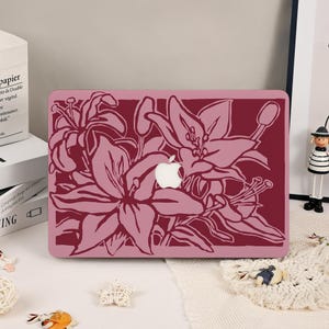 MacBook-skal med vintagemotiv och röda blommor till MacBook Air 11"13"15" 2025 Ny M4 A3241 A3240 Pro 13"14"15"16" 2026 M5 MacBook Neo 2024 M3 Laptopfodral
