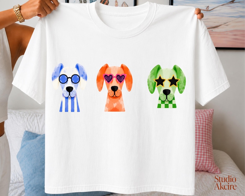 Ensemble d'images clipart de chiens, 45 fichiers PNG de chiens mignons, clipart de chiots colorés, graphismes d'animaux à l'aquarelle, usage commercial image 5