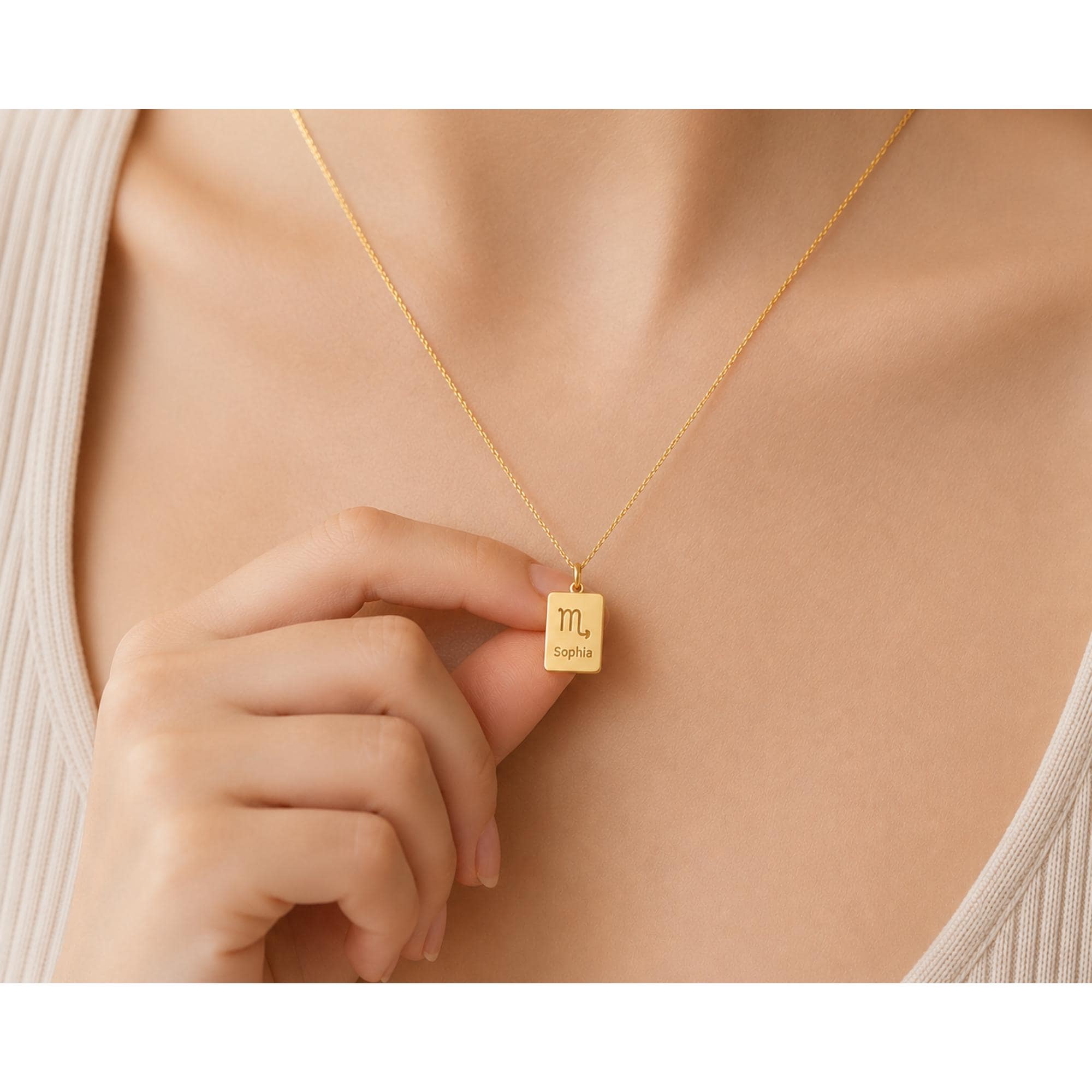 Scorpio Zodiac Necklace, Personalized Astrology Necklace, Rose Gold Zodiac Pendant, Horoscope Jewelry, Gift for Her,Celestial Jewelry