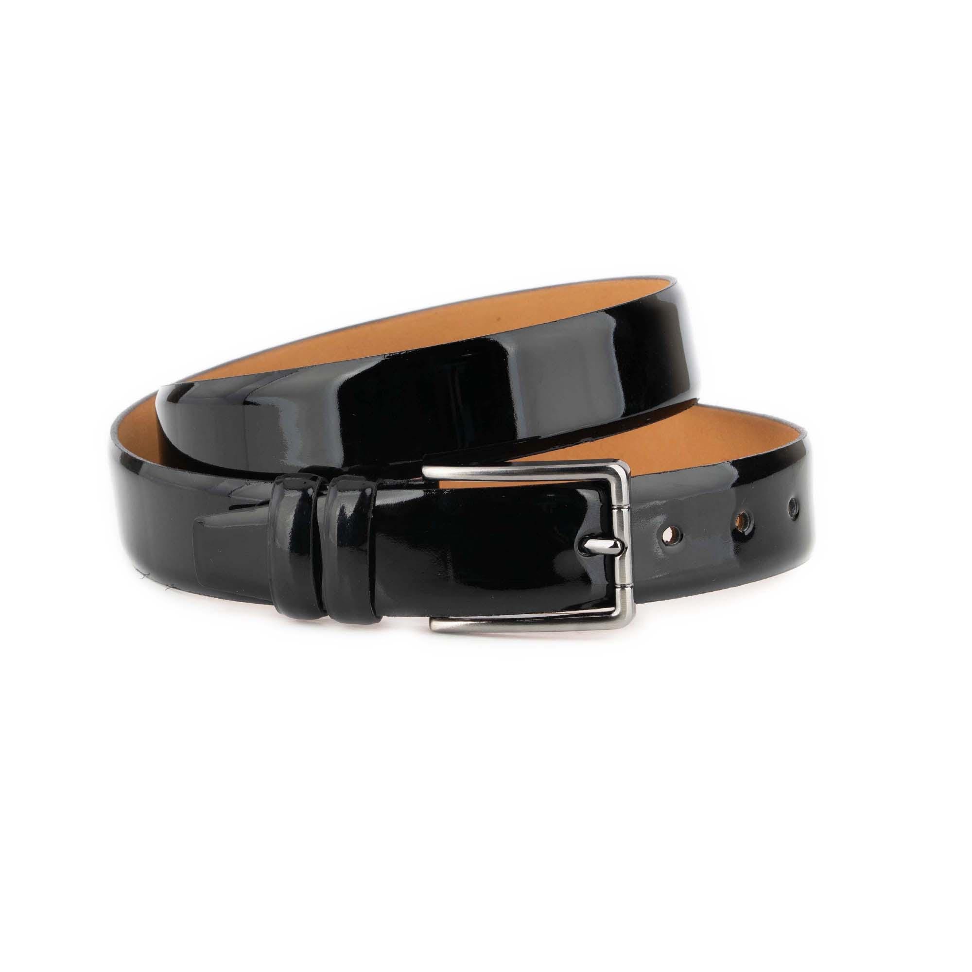 Black Patent Leather Belt for Men - Black Patent Belt - Mens Leather Belt - Mens Wedding Belt - Mens Formal Belt - Dress Belt for Men