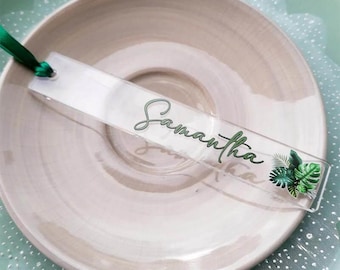 Personalized Acrylic Name Place Card, Custom Wedding Name Tag, Elegant Table Decor, Guest Name Sign, Bridal Shower Party Favor