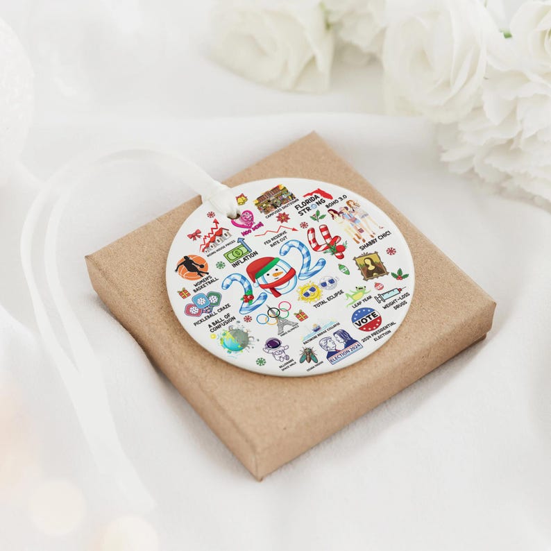 Commemorative Year 2024 Ornament, Major Notable Events 2024 Christmas