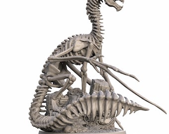 Dracolich Miniature | Undead Dragon Boss | DnD Fantasy Monster | Necromancer Resin Mini | Pathfinder Tabletop RPG