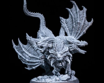 Chimera – Miniatura in resina per D&D, mostro fantasy per giochi di ruolo (32 mm/75 mm) / SPEDIZIONE GRATUITA!