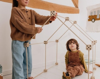 Kit de cabane en bois pour enfant - 1001 Cabanes – 43 pièces (Pack Libellule)