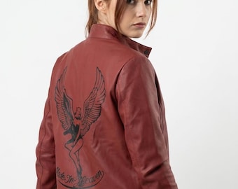 Resident Evil 2 Claire Redfield Inspired Moto Leather Jacket – Gaming Cosplay Outfit
