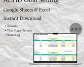 ADHD Goal Setting Worksheet Google Sheets, Goal Planner Template, ADHD Goal Tracker, Tiny Steps System, Neurodivergent, Instant Download