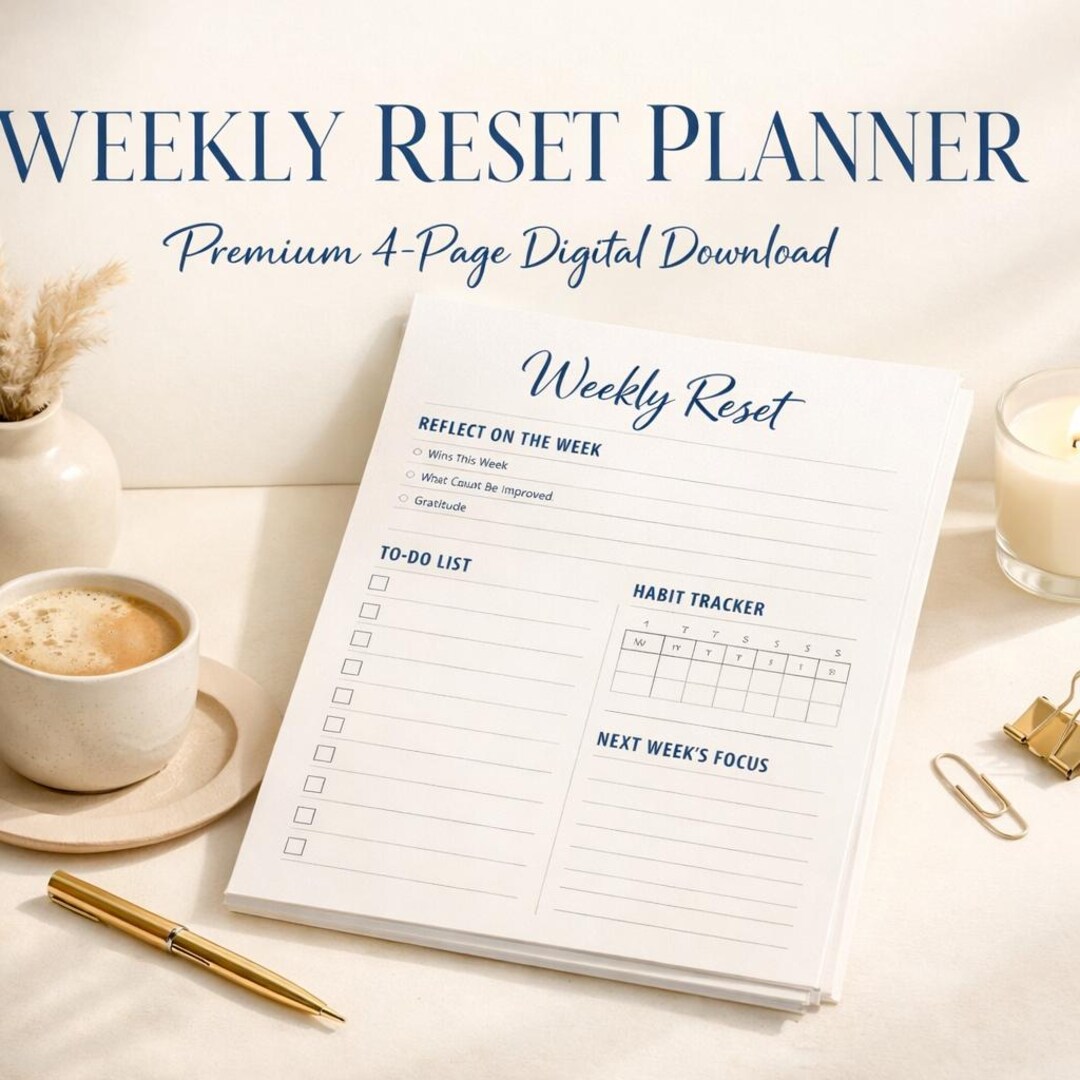 Weekly Reset Planner Printable | Weight Maintenance Tracker | Habit ...