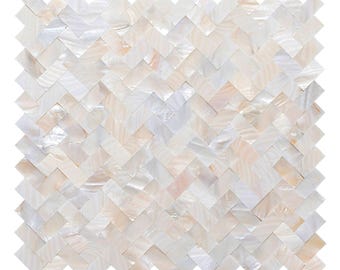 Irisierende MOP Fischgrät Mosaik Platte - Echte Muschel Mesh-montierte Fliese