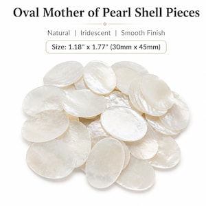 Natural Oval Capiz Shell Discs, Translucent Windowpane Shell Slices, Flat Mother of Pearl Oval Shell Charms for DIY Jewelry Craft Supply
