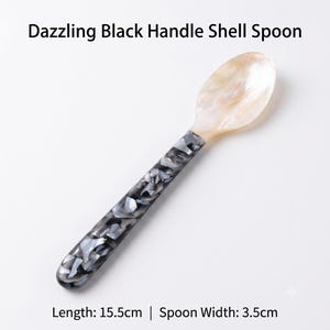 Dazzling White Nacre Fork and Spoon Set, Mother of Pearl Mosaic Cutlery, Handmade Shell Dessert Spoon Fruit Fork, Unique Kitchen Gift
