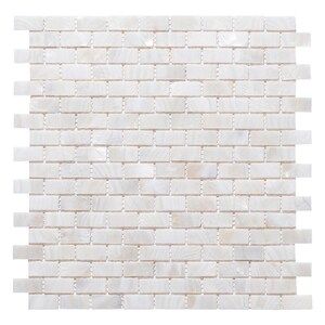 Iridescent Mother of Pearl Backsplash Tile, White Brick Mosaic for Bathroom Kitchen, Natural Shell Wall Cladding, Modern Interior Tile