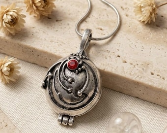 Elena Gilbert Vervain Locket Necklace | Vampire Diaries Inspired Antique Silver Pendant | TVD Fan Gift for Her
