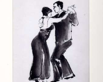 Original Ink Painting of Tango Dancers catalogue WB-2006-087