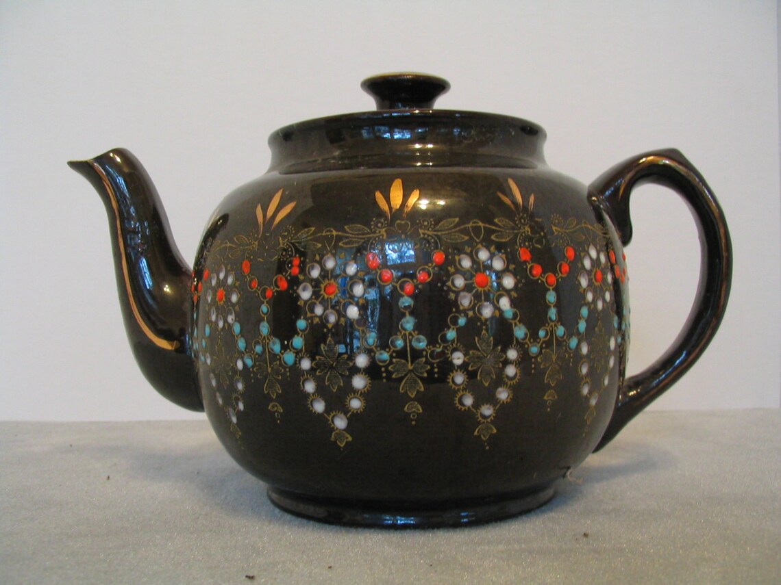 Vintage 1940's Made in England Brown Teapot with Hand Etsy