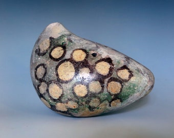 Ten hole pit fired handmade ceramic ocarina