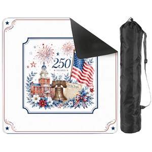 Patriotic 250th Anniversary Mahjong Mat, America gift, Independence Day Mahjong Game Mat, American Mahjong Gift, USA Party Decor 26" image 3
